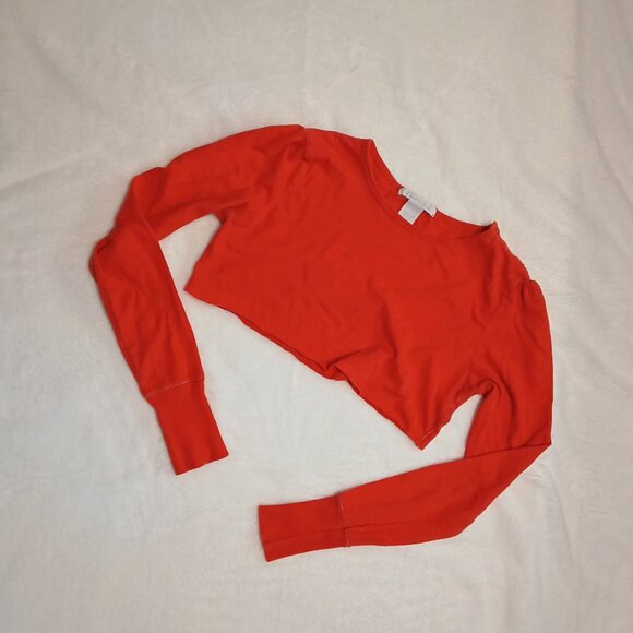 Charlotte Russe ❤ Womens Burnt Orange Button Shoulder Long Sleeve Cropped Top❤ - Picture 1 of 12